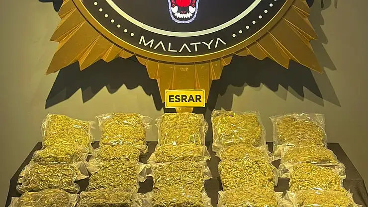 Malatya'da 12 kilo 800 gram esrar ele geçirildi