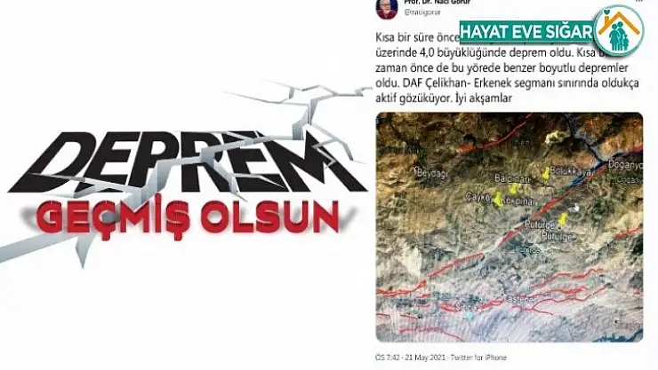 Malatya'da 4.3 Şiddetinde Deprem Merkez Üssü Battalgazi
