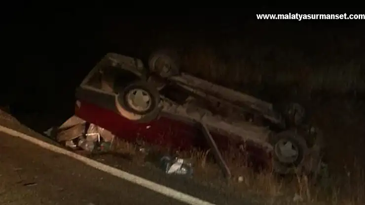 Malatya'da freni patlayan otomobil takla attı, 4 kişi yaralandı