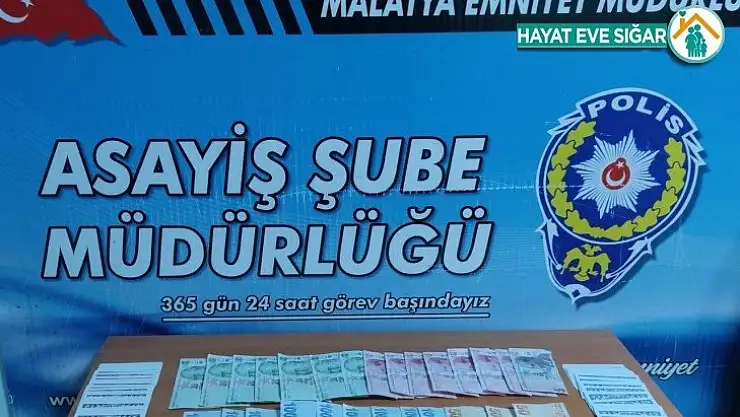 Malatya'da ruhsatsız faaliyet gösteren iş yerine kumar baskını