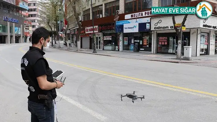 Malatya'da sokağa çıkma kısıtlamasına havdan denetim sürüyor