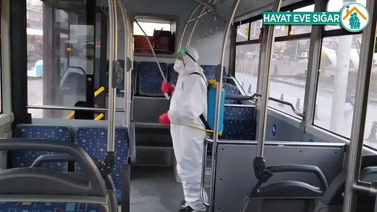 Malatya'da toplu taşımada dezenfekteye devam