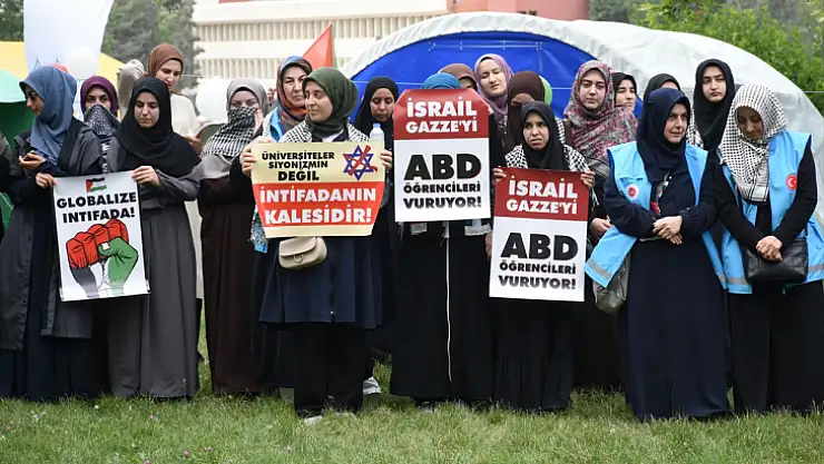 Malatya'da üniversite öğrencileri İsrail'in Gazze'ye saldırılarını protesto etti
