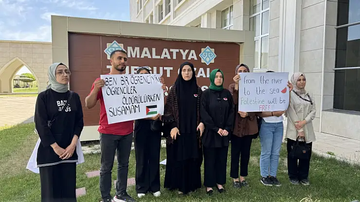 Malatya'da üniversite öğrencileri İsrail'in Gazze'ye yönelik saldırılarını kınadı