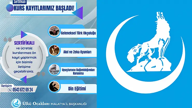 Malatya Ülkü Ocakları'ndan Gençlere Ücretsiz Eğitim Desteği