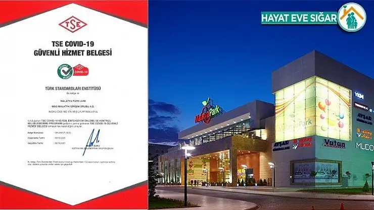 Malatyapark AVM'ye TSE'den Güvenli Hizmet Belgesi