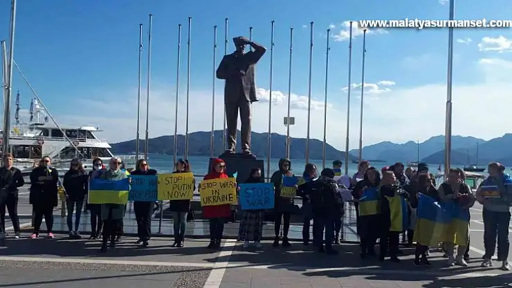 Marmaris'te yaşayan Ukraynalılar Putin'e 'dur' dediler