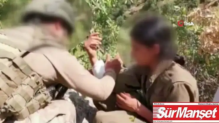Mehmetçikten teslim olan kadın teröriste şefkat eli