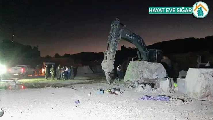 Mermer ocağında feci ölüm