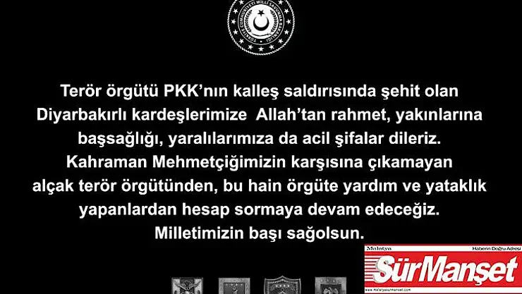 Milli Savunma Bakanlığından Diyarbakır paylaşımı