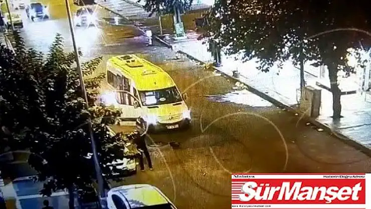 Minibüse molotof atılma anı kamerada
