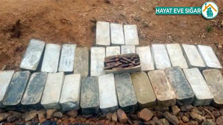 MSB: 'Irak kuzeyi Hakurk'ta arama tarama faaliyetlerine devam eden komandolarımız, terör örgütü PKK'ya ait bir mağara içerisine gizlenmiş 30 kutu (1410 adet) Doçka Uçaksavar silahına ait mühimmat ele geçirdi.'
