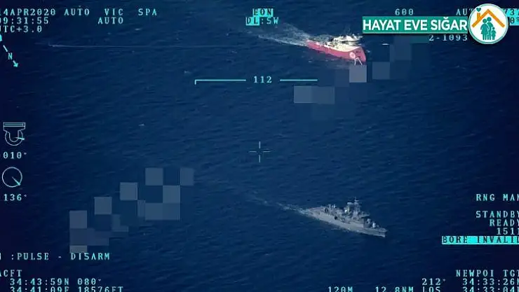 MSB, Barbaros fırkateynimizin İHA tarafından alınan görüntüsünü paylaştı