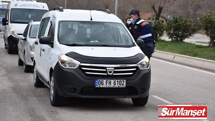 Nallıhan'da araçlar dezenfekte ediliyor