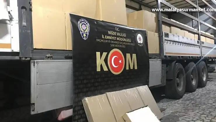 Niğde'de 4 milyon 950 bin adet kaçak makaron ele geçirildi