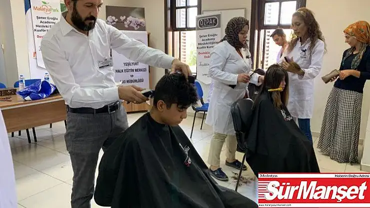Öğrencilere okul öncesi ücretsiz saç kesim jesti