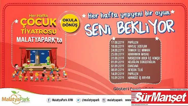 Okula dönüş etkinliklerinin adresi: 'Malatyapark'