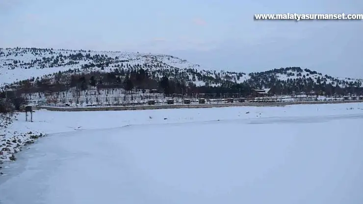Orduzu göleti buz tuttu
