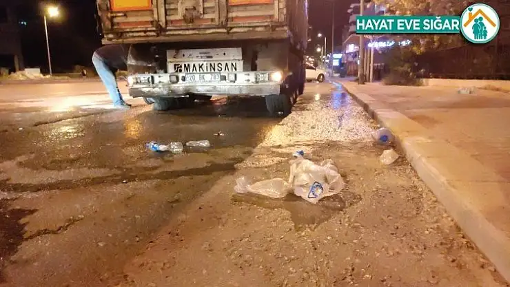 Panik oluşturan patlama sesi tekerden çıkmış