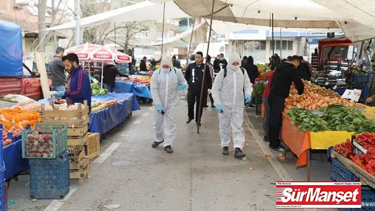 Pazar yerleri dezenfekte ediliyor