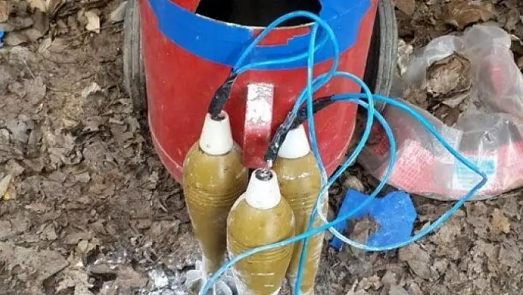 Rasulayn'da yangın tüpüne gizlenmiş EYP imha edildi