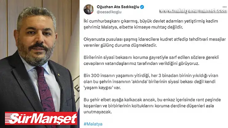 Sadıkoğlu Malatyalıların Yaşam Kaygısı Var