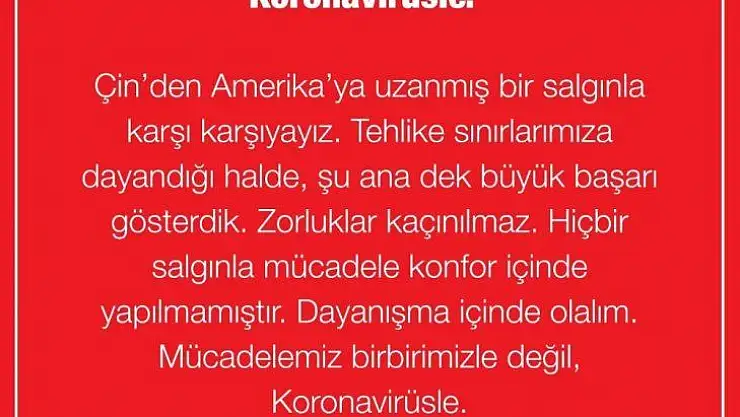 Sağlık Bakanı Koca: 'Mücadelemiz birbirimizle değil, korona virüsle'