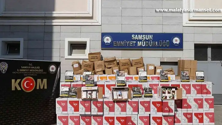 Samsun'da 4 milyon 230 bin dal bandrolsüz makaron ele geçirildi