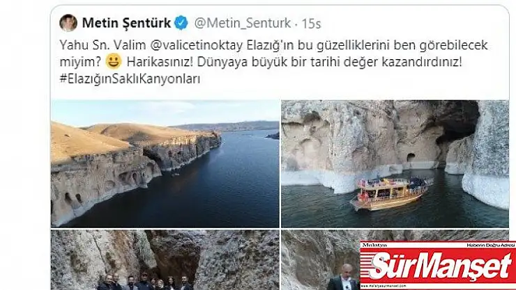 Sanatçı Metin Şentürk, Elazığ'ın saklı kanyonlarını paylaştı, herkesi gülümsetti