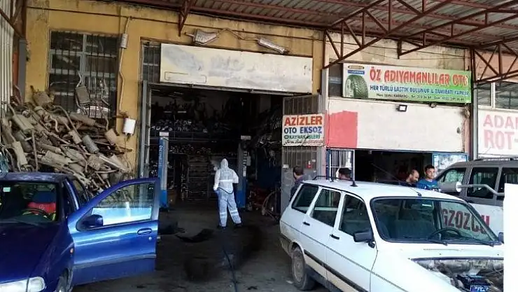 Sanayi sitesinde dezenfekte çalışması