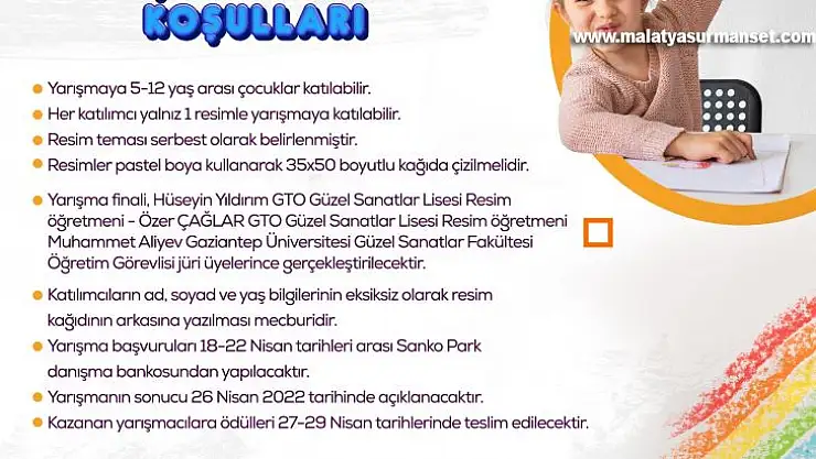 SANKO Park AVM, çocuklara yönelik ödüllü yarışma düzenliyor