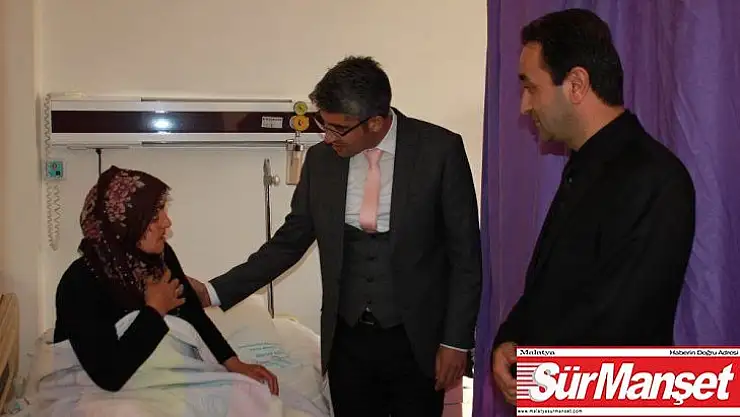 Şehit eşine hastanede ziyaret