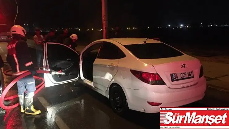 Seyir halindeki araç alev aldı