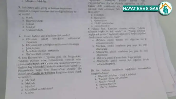 Sınav kağıtları heyecanlandırdı