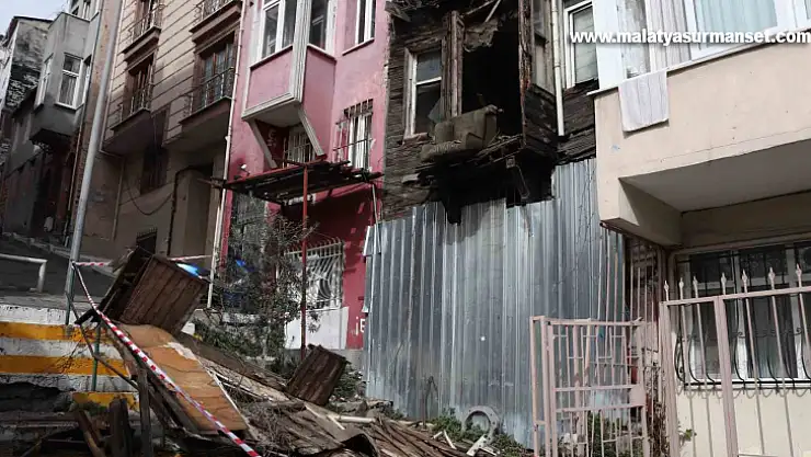 Şişli'de 2 katlı metruk bina kısmen çöktü