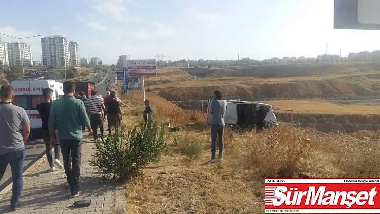 Takla atan hafif ticari araç sürücüsü yaralandı