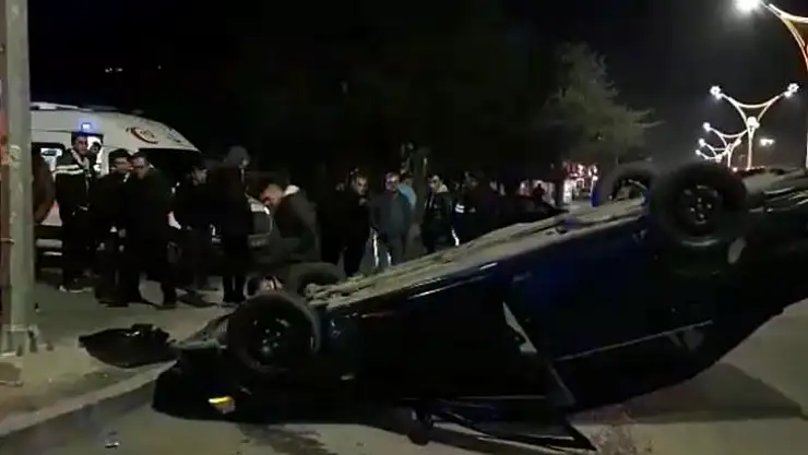 Takla atan otomobilin sürücüsü yaralandı