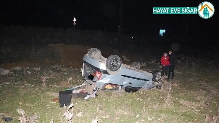 Takla atan otomobilin sürücüsü ağır yaralandı