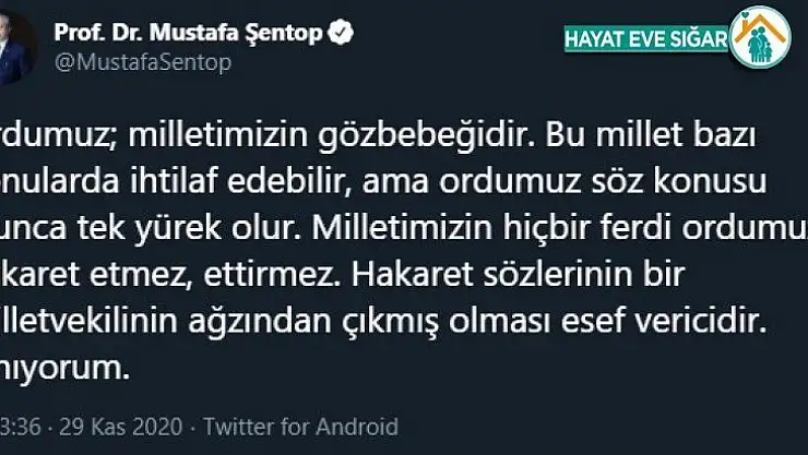 TBMM Başkanı Şentop: