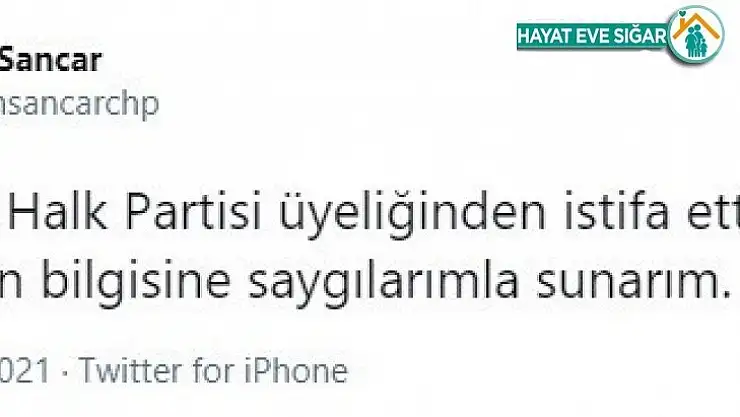 Teoman Sancar CHP'den istifa etti