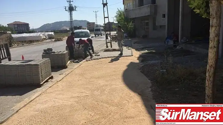 Terminal Caddesi'nde kaldırım çalışması