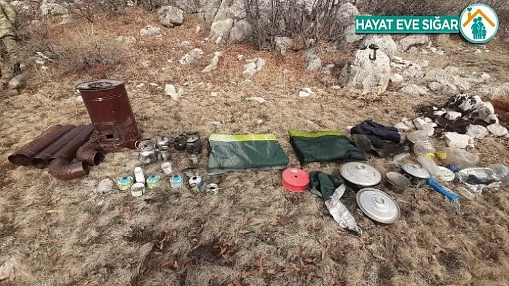 Terör örgütünün yaşam malzemeleri ele geçirildi