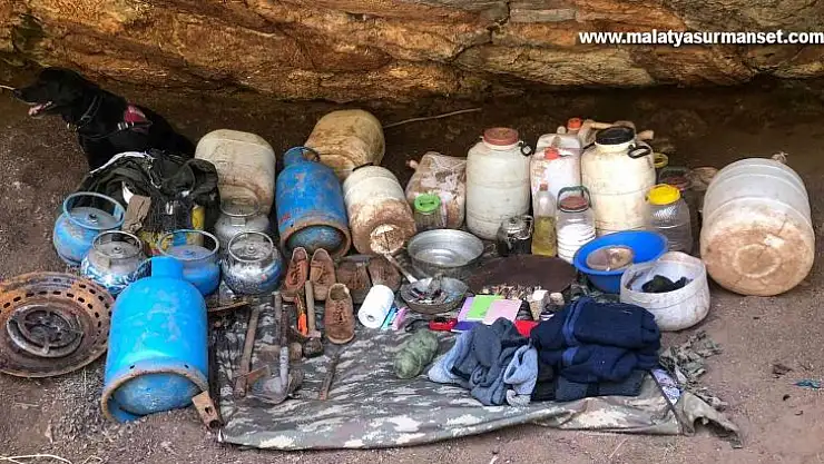 Teröristlere ait yaşam malzemesi bulundu