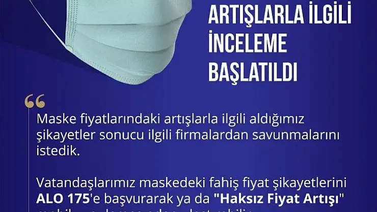 Ticaret Bakanı Pekcan, 'Koruyucu maskelere fahiş fiyatlar uygulandığına dair gelen ihbarları değerlendiriyor'