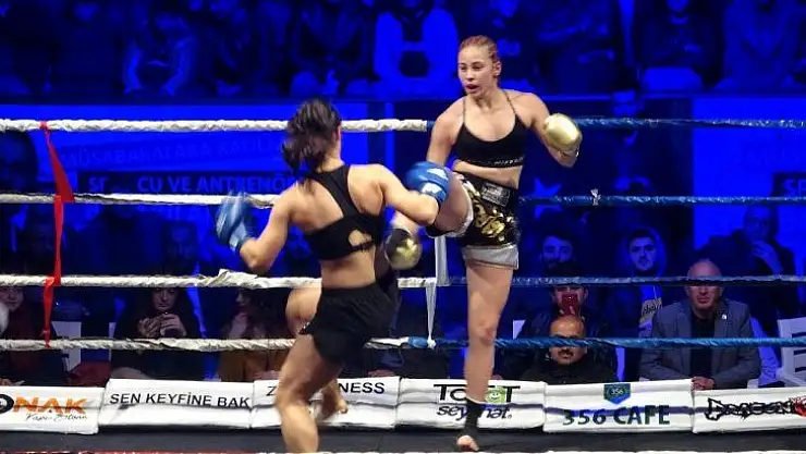 Tokat'ta nefesleri kesen kick boks gecesi