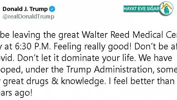 Trump: 'Bugün harika Walter Reed Tıp Merkezi'nden ayrılıyorum'