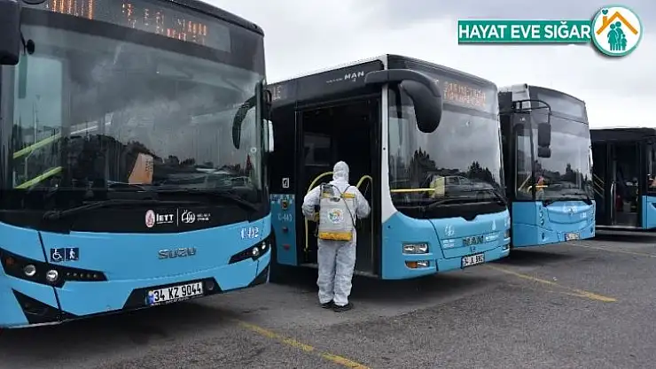 Tuzla'da toplu taşıma araçları ve duraklar dezenfekte ediliyor