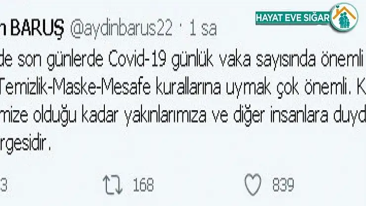 Vali Baruş'tan Covid-19 uyarısı