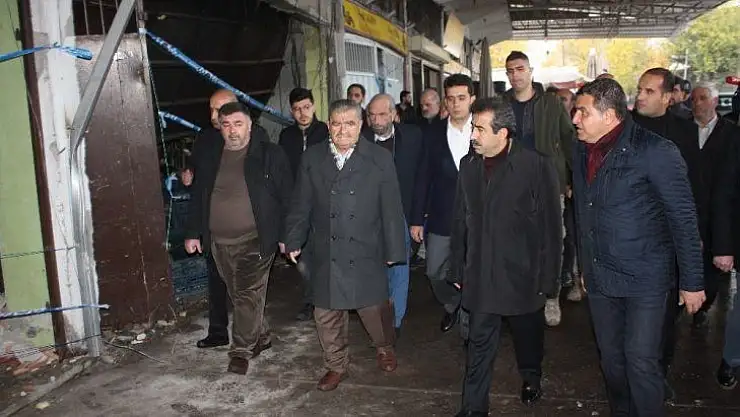 Vali Güzeloğlu patlamanın yaşandığı halde incelemelerde bulundu