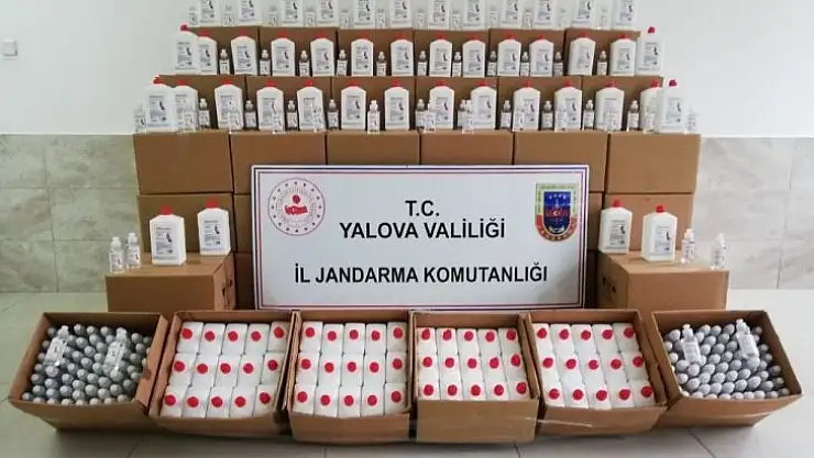 Yalova'da kaçak dezenfektan ele geçirildi
